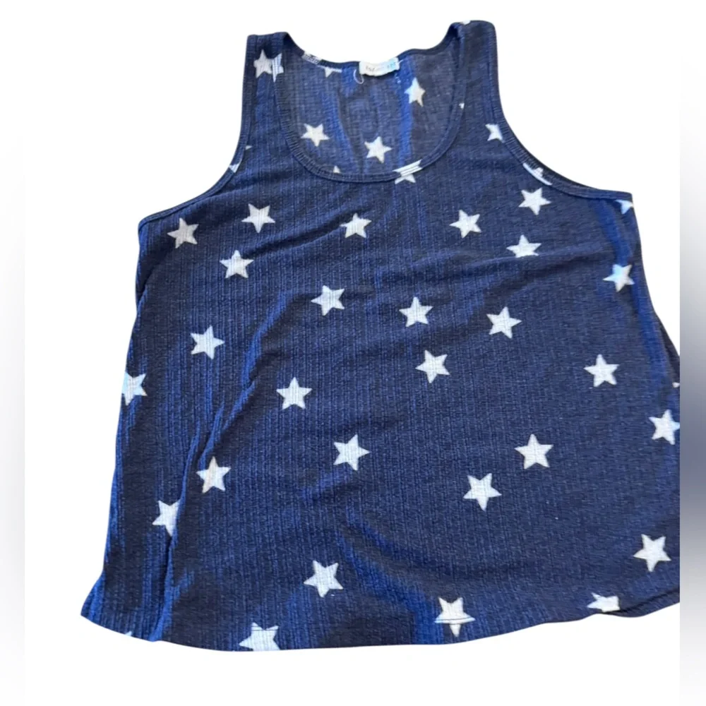 Socialite Blue and White Star Print Pajama Set Size XL Shorts & Sleeveless Top - Picture 12 of 16